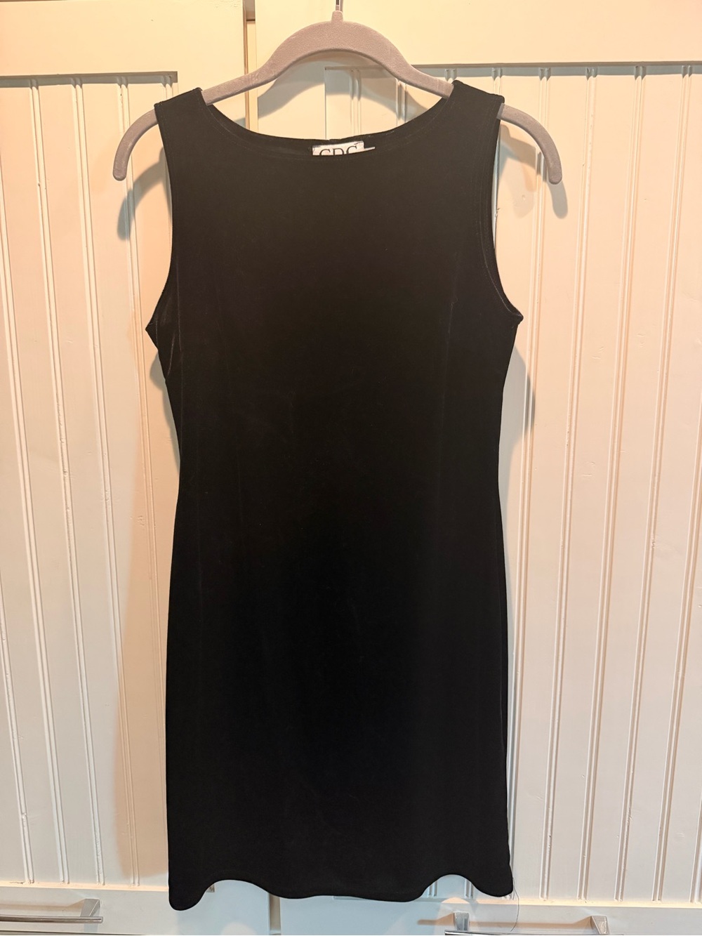 Black Velvet Sleeveless Sheath Dress - 4